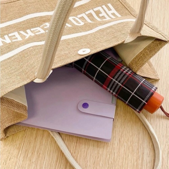 Letter Print Shopper Tote Bag - Picture 2 of 7